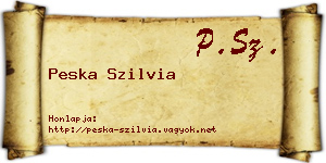 Peska Szilvia névjegykártya